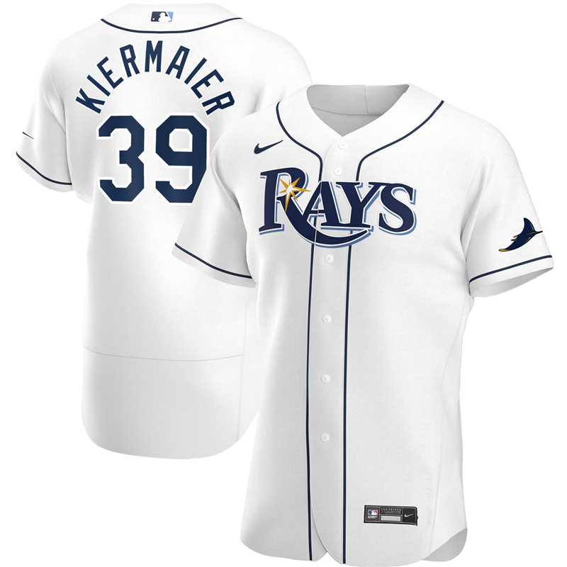 2020 MLB Men Tampa Bay Rays 39 Kevin Kiermaier Nike White Home 2020 Authentic Player Jersey 1